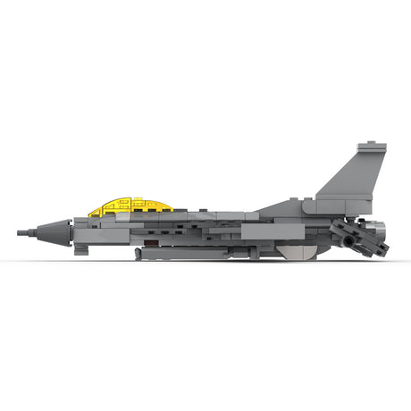 MOC-218783 1/72 Scale F-16 Fighting Falcon Fighter Aircraft Building Block Set, Single-Engine Lightweight Military Aircraft Model with Display Stand (241PCS) - CUBERTIME
