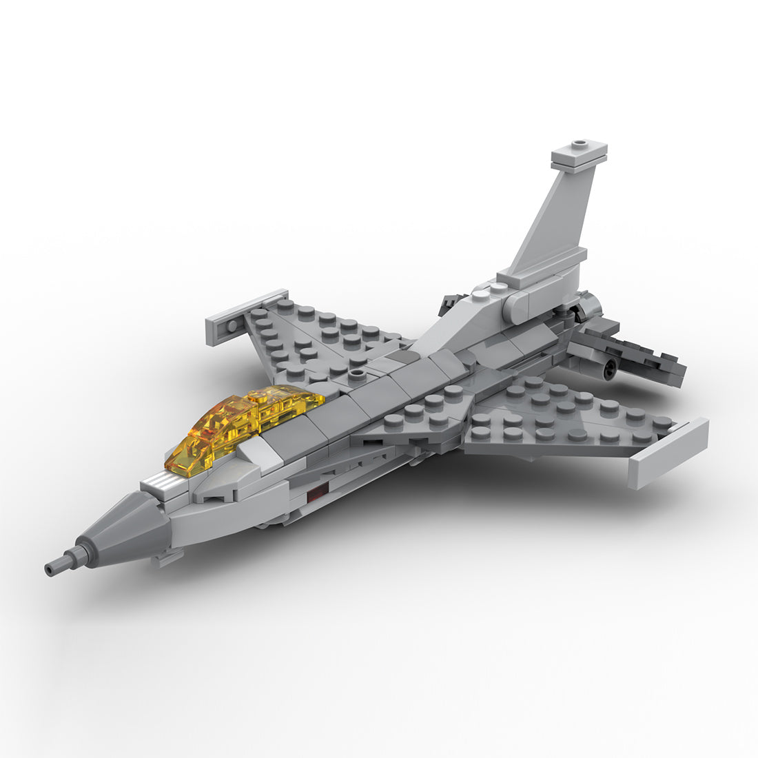 MOC-218783 1/72 Scale F-16 Fighting Falcon Fighter Aircraft Building Block Set, Single-Engine Lightweight Military Aircraft Model with Display Stand (241PCS) - CUBERTIME