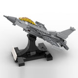 MOC-218783 1/72 Scale F-16 Fighting Falcon Fighter Aircraft Building Block Set, Single-Engine Lightweight Military Aircraft Model with Display Stand (241PCS) - CUBERTIME