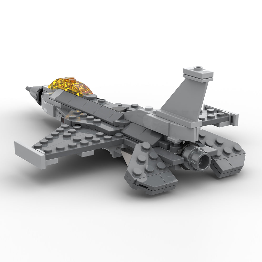 MOC-218783 1/72 Scale F-16 Fighting Falcon Fighter Aircraft Building Block Set, Single-Engine Lightweight Military Aircraft Model with Display Stand (241PCS) - CUBERTIME