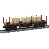 MOC-219158 City Train Series Classic Flatbed Freight Car Building Blocks Set (702 PCS) - cubertime