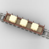 MOC-219158 City Train Series Classic Flatbed Freight Car Building Blocks Set (702 PCS) - cubertime