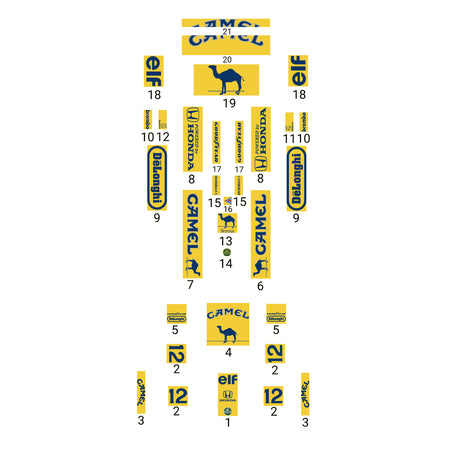 MOC-220329 1/16 Scale Lotus 99T 1987 F1 Race Car Model Building Blocks Set(738PCS/Yellow) - cubertime