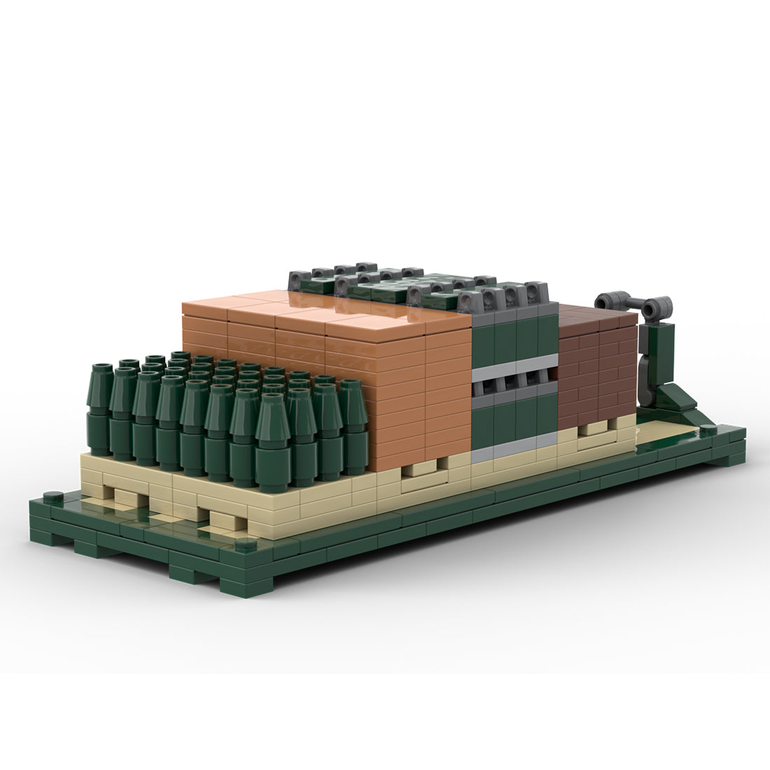 MOC-221352 RMMV 8x8 Military Logistics Transport Truck Building Block Model with Multiple Cargo Loads, Crane Loading System(3197PCS) - cubertime