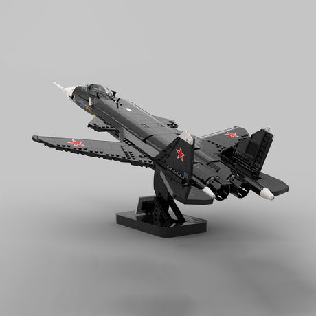 MOC-222886 1/35 Scale Military Su-47 Berkut Combat Fighter Building Blocks Set(1968PCS) - cubertime