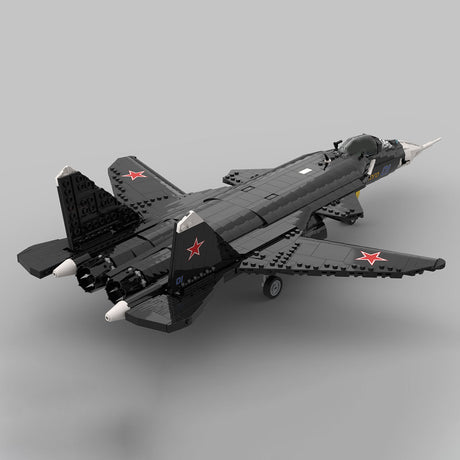 MOC-222886 1/35 Scale Military Su-47 Berkut Combat Fighter Building Blocks Set(1968PCS) - cubertime