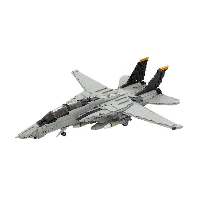 MOC-223761 1/35 Scale （V3）F-14 Carrier-Capable Fighter Building Blocks Set (2443PCS) - cubertime