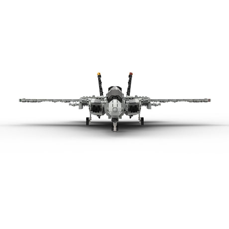 MOC-223761 1/35 Scale （V3）F-14 Carrier-Capable Fighter Building Blocks Set (2443PCS) - cubertime