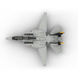 MOC-223761 1/35 Scale （V3）F-14 Carrier-Capable Fighter Building Blocks Set (2443PCS) - cubertime