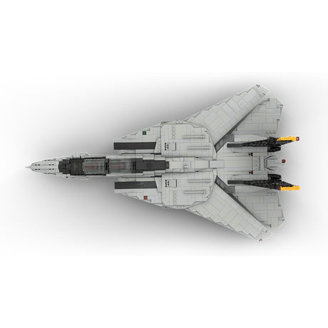 MOC-223761 1/35 Scale （V3）F-14 Carrier-Capable Fighter Building Blocks Set (2443PCS) - cubertime