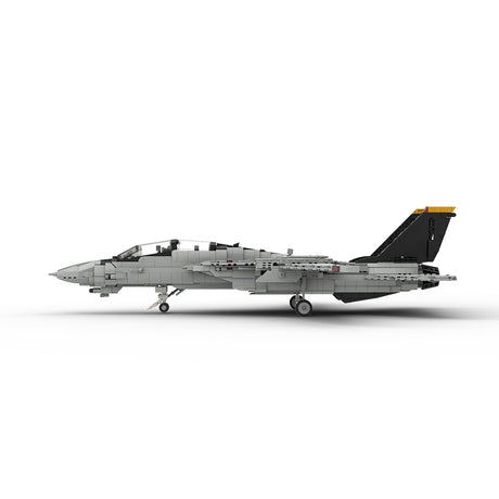 MOC-223761 1/35 Scale （V3）F-14 Carrier-Capable Fighter Building Blocks Set (2443PCS) - cubertime