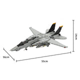 MOC-223761 1/35 Scale （V3）F-14 Carrier-Capable Fighter Building Blocks Set (2443PCS) - cubertime