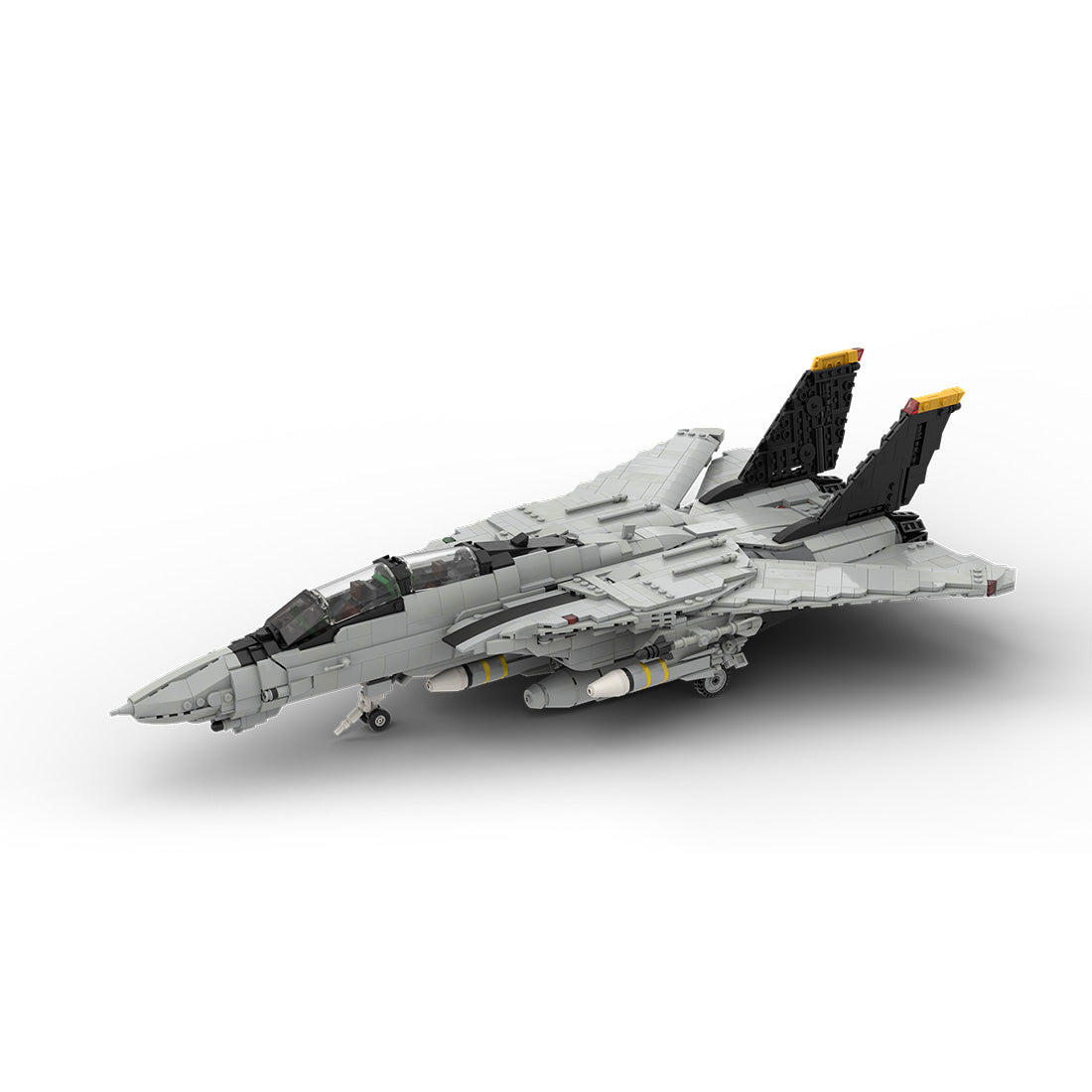 MOC-223761 1/35 Scale （V3）F-14 Carrier-Capable Fighter Building Blocks Set (2443PCS) - cubertime