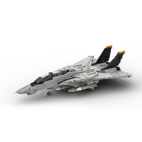 MOC-223761 1/35 Scale （V3）F-14 Carrier-Capable Fighter Building Blocks Set (2443PCS) - cubertime