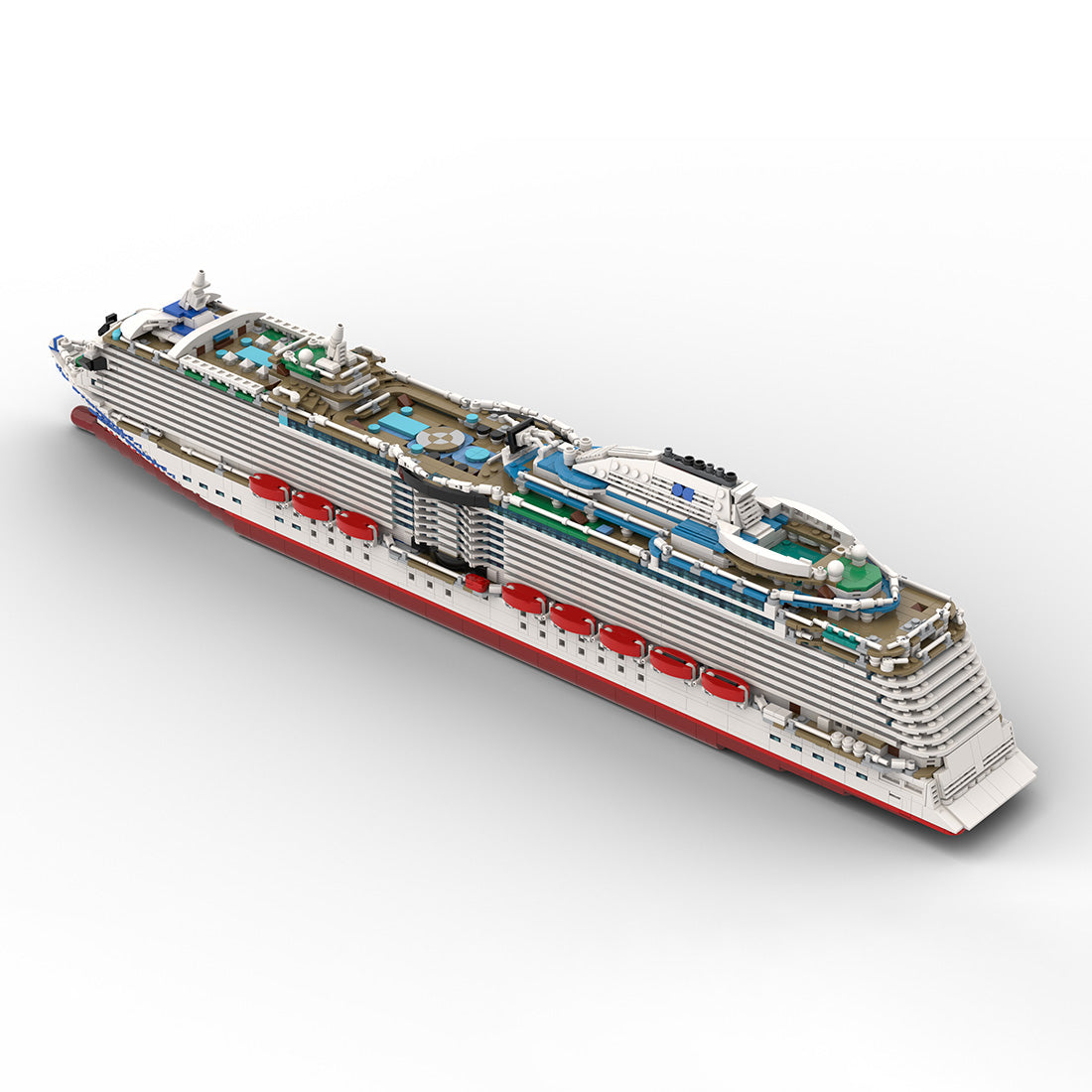 MOC-226256 1:400 Scale Royal Princess Cruise Ship Super Flagship Building Blocks Set（4595PCS）- cubertime