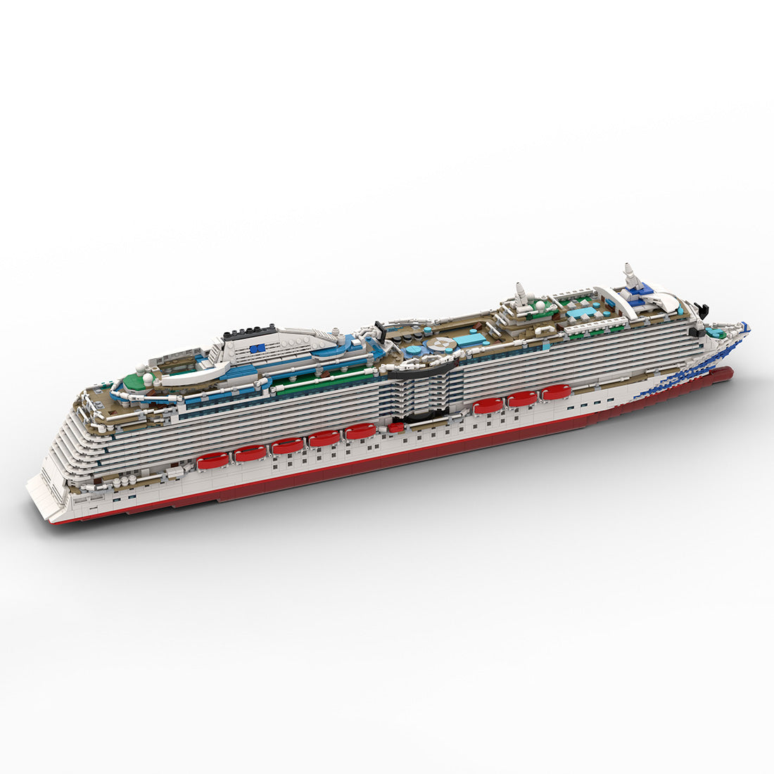 MOC-226256 1:400 Scale Royal Princess Cruise Ship Super Flagship Building Blocks Set（4595PCS）- cubertime