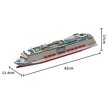 MOC-226256 1:400 Scale Royal Princess Cruise Ship Super Flagship Building Blocks Set（4595PCS）- cubertime