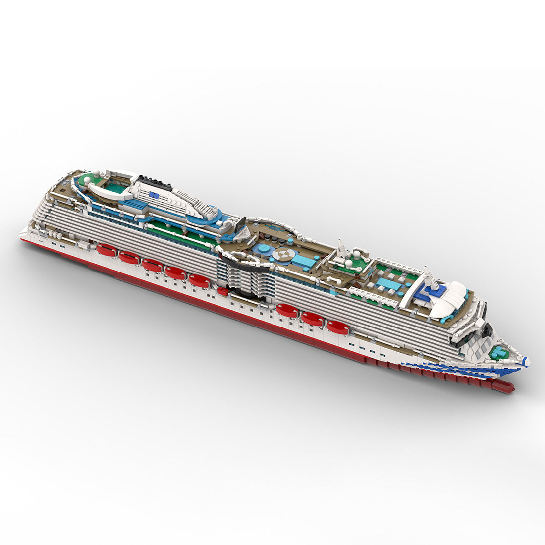 MOC-226256 1:400 Scale Royal Princess Cruise Ship Super Flagship Building Blocks Set（4595PCS）- cubertime