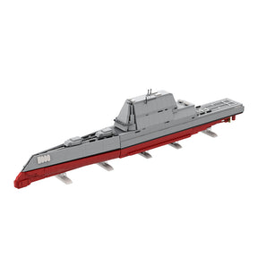 MOC-227260 USS DDG-1000 Zumwalt-class Stealth Destroyer Building Blocks Set(1014PCS), Naval Ship Series - cubertime