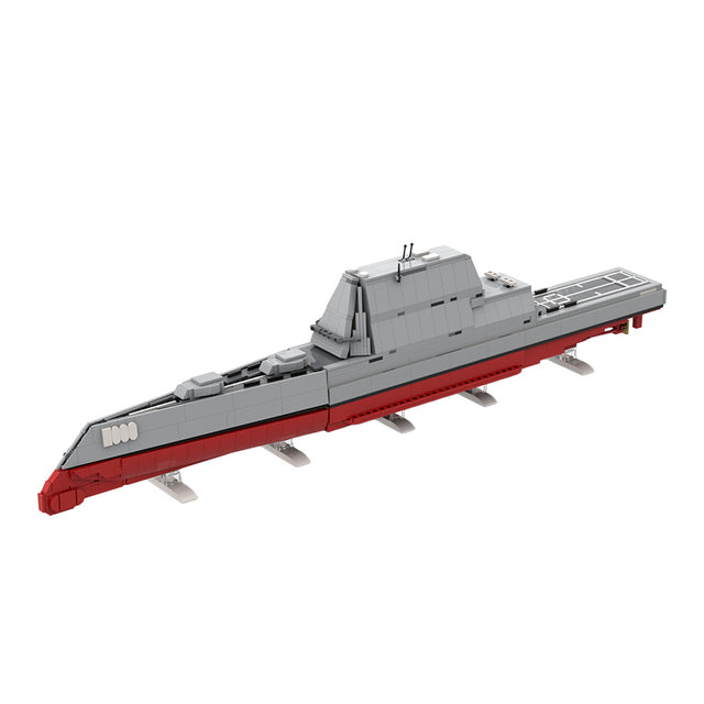 MOC-227260 USS DDG-1000 Zumwalt-class Stealth Destroyer Building Blocks Set(1014PCS), Naval Ship Series - cubertime
