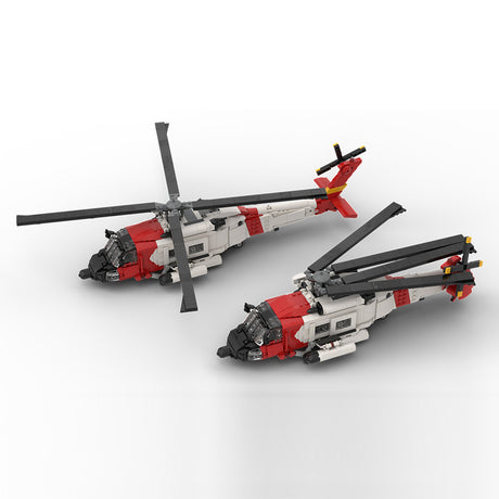 MOC-229660 1/35 Scale American HH-60J Helicopter Building Blocks Set - cubertime