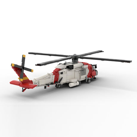 MOC-229660 1/35 Scale American HH-60J Helicopter Building Blocks Set - cubertime
