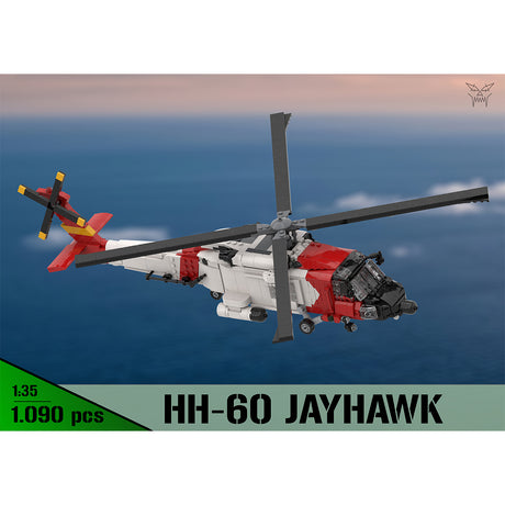MOC-229660 1/35 Scale American HH-60J Helicopter Building Blocks Set - cubertime