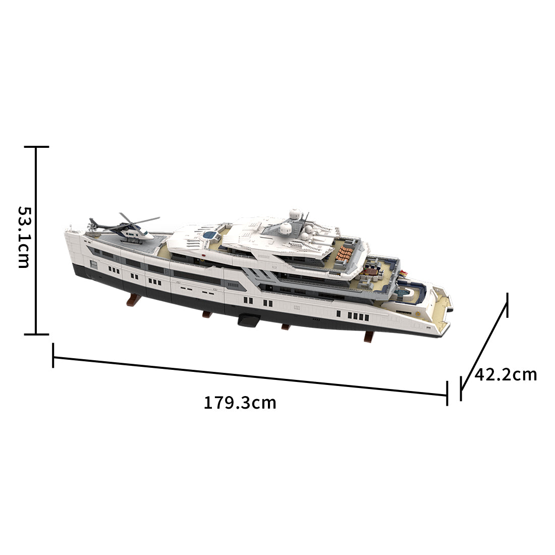 MOC-230069 1/38 Scale Ultra Yacht Building Blocks Set(47836PCS) - cubertime