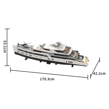 MOC-230069 1/38 Scale Ultra Yacht Building Blocks Set(47836PCS) - cubertime