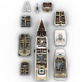 MOC-230069 1/38 Scale Ultra Yacht Building Blocks Set(47836PCS) - cubertime