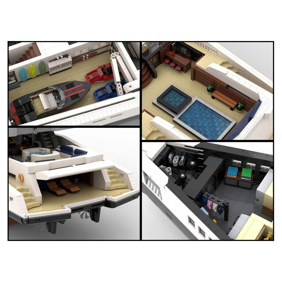 MOC-230069 1/38 Scale Ultra Yacht Building Blocks Set(47836PCS) - cubertime