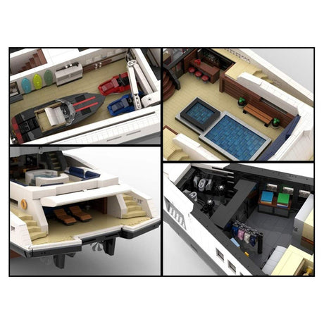 MOC-230069 1/38 Scale Ultra Yacht Building Blocks Set(47836PCS) - cubertime