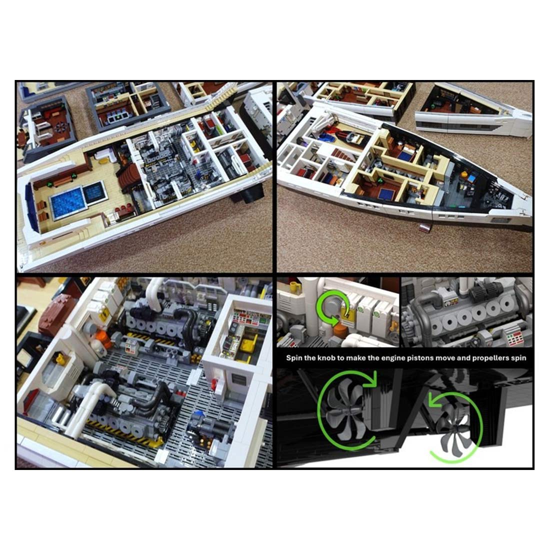 MOC-230069 1/38 Scale Ultra Yacht Building Blocks Set(47836PCS) - cubertime