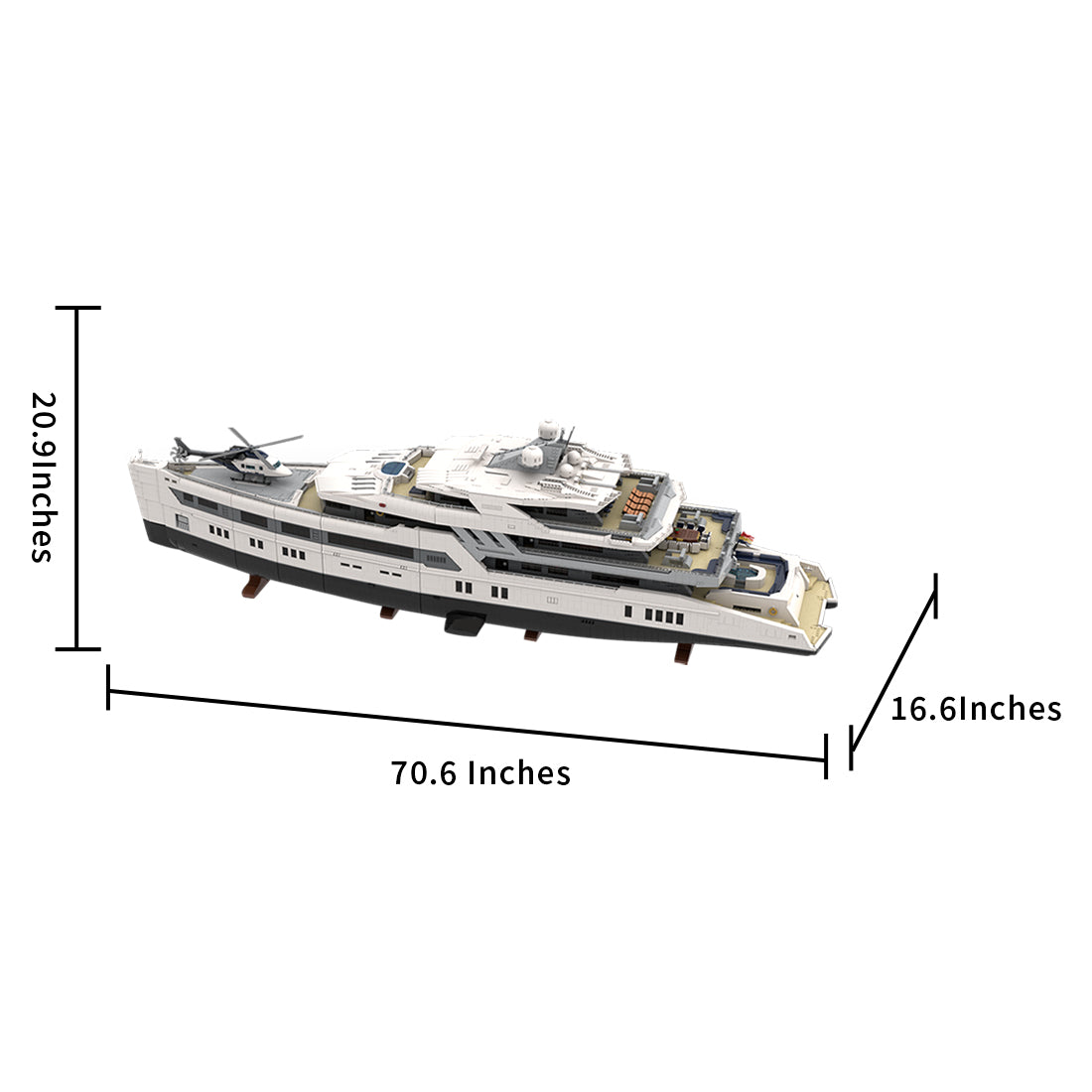 MOC-230069 1/38 Scale Ultra Yacht Building Blocks Set(47836PCS) - cubertime