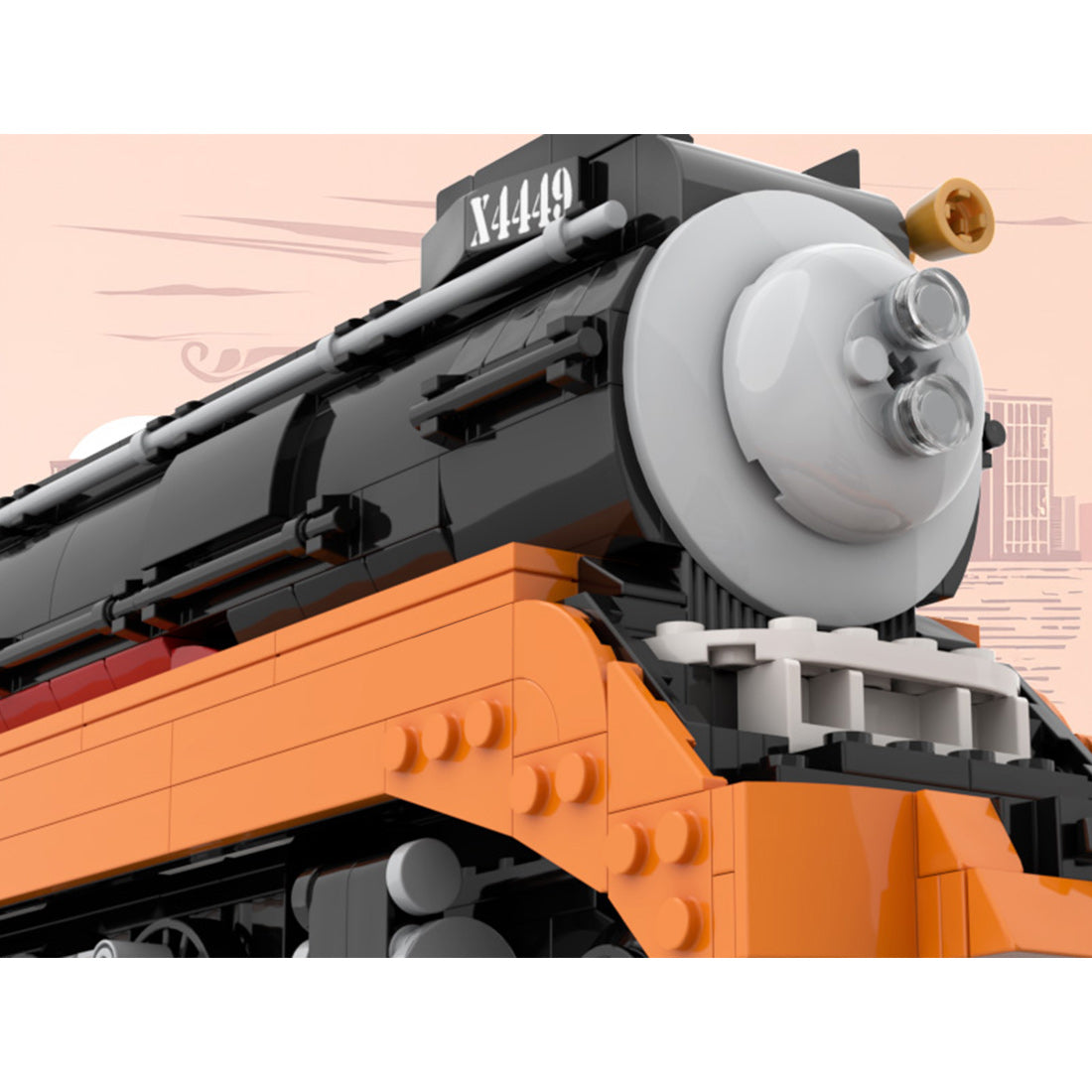 MOC-239216 Vintage Steam Locomotive Building Blocks Set(1243PCS) - cubertime