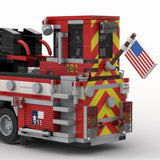 MOC-242542 Fire Truck Building Block Model Kit, Emergency Truck Display Model for Adults, DIY Firefighter Truck Construction Blocks Set(1802PCS）
