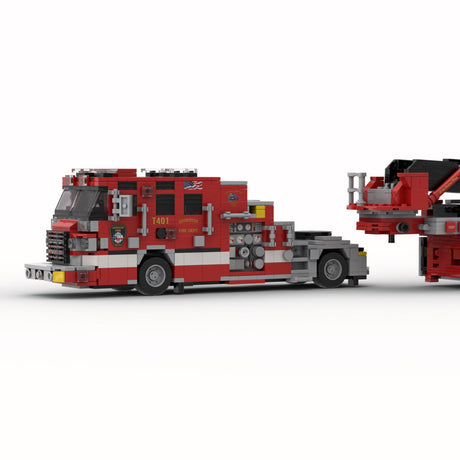 MOC-242542 Fire Truck Building Block Model Kit, Emergency Truck Display Model for Adults, DIY Firefighter Truck Construction Blocks Set(1802PCS）