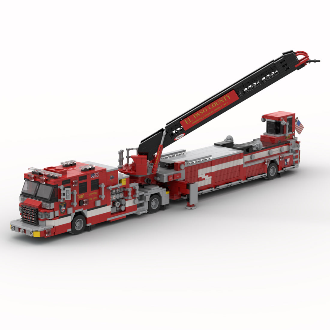 MOC-242542 Fire Truck Building Block Model Kit, Emergency Truck Display Model for Adults, DIY Firefighter Truck Construction Blocks Set(1802PCS）