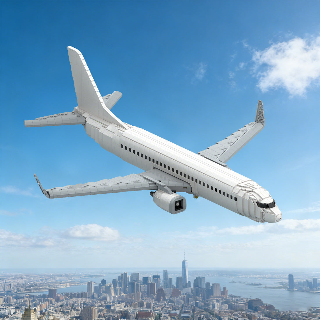 MOC-243084 Boeing 737-800 Style Twin-Engine Commercial Airliner Building Blocks Set（2673PCS）- cubertime