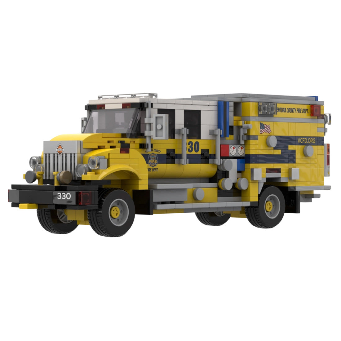 MOC-243349 City Brush Fire Truck Building Block Set（767PCS） - CUBERTIME