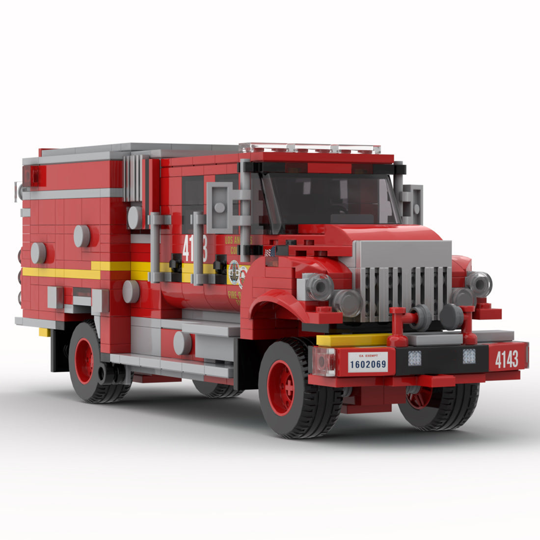 MOC-244154 Fire Engine Building Set, Retro Urban Fire Truck Model with Pump Panels, Storage Compartments and Realistic Mechanical Details(764PCS) - cubertime