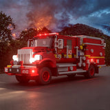 MOC-244154 Fire Engine Building Set, Retro Urban Fire Truck Model with Pump Panels, Storage Compartments and Realistic Mechanical Details(764PCS) - cubertime