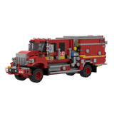 MOC-244154 Fire Engine Building Set, Retro Urban Fire Truck Model with Pump Panels, Storage Compartments and Realistic Mechanical Details(764PCS) - cubertime
