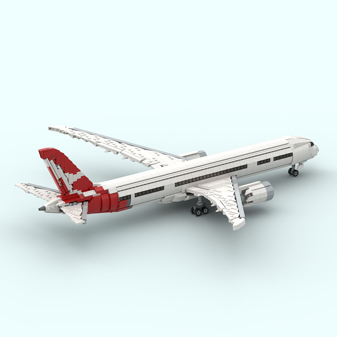 MOC-248342 1/100 Scale B737-9 Qantas Livery Airliner Building Blocks, Modern Twin-Engine Wide-Body Model, Aviation Series(1862PCS) - cubertime