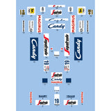 MOC-251154 1/16 Scale Toleman TG184 1984 F1 Monaco GP Race Car Model Building Blocks Set(737PCS/White & Blue) - cubertime