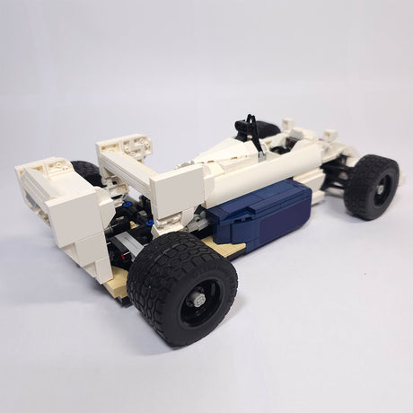 MOC-251154 1/16 Scale Toleman TG184 1984 F1 Monaco GP Race Car Model Building Blocks Set(737PCS/White & Blue) - cubertime