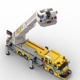 MOC-252194 Aerial Ladder Fire Truck Building Blocks Set, Urban Emergency Vehicle Model with Extendable Ladder, Equipment Compartments and Realistic Firefighting Details(1783PCS) - CUBERTIME