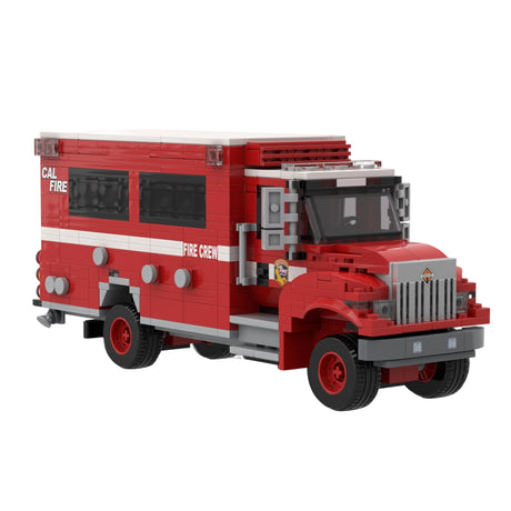 MOC-252487 Crew Carrier Fire Truck Building Blocks Set, Forest Firefighting Personnel Transport Vehicle Model(811PCS) - CUBERTIME