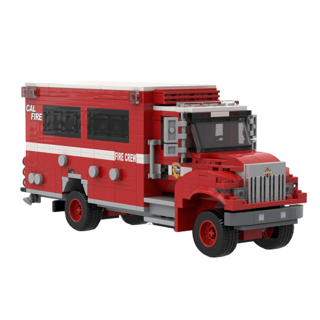 MOC-252487 Crew Carrier Fire Truck Building Blocks Set, Forest Firefighting Personnel Transport Vehicle Model(811PCS) - CUBERTIME
