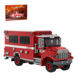 MOC-252487 Crew Carrier Fire Truck Building Blocks Set, Forest Firefighting Personnel Transport Vehicle Model(811PCS)